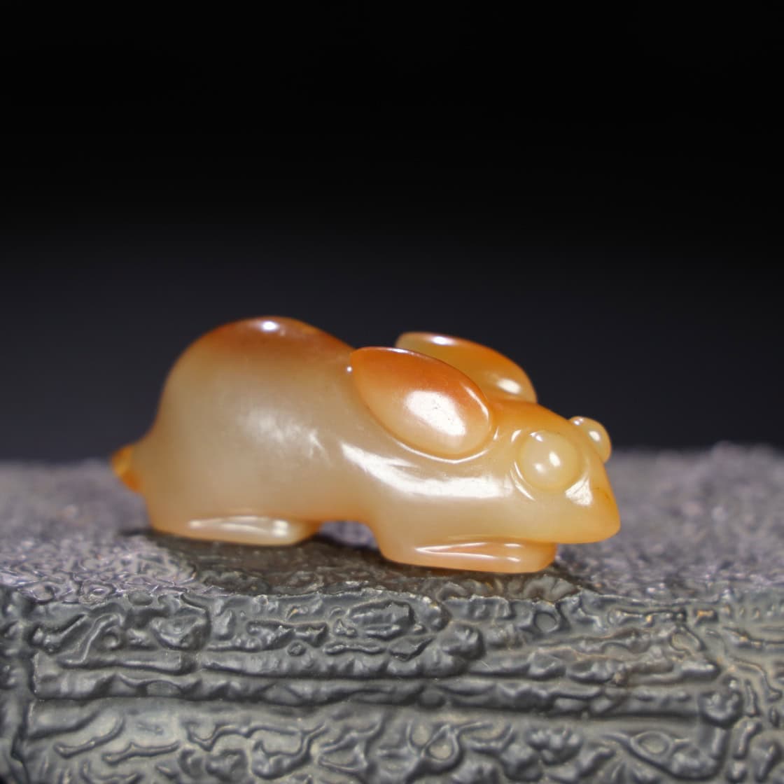 Chinese Natural Jade Carved Rabbit