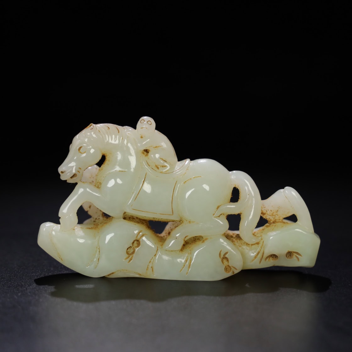 Chinese Natural Jade Carved horses