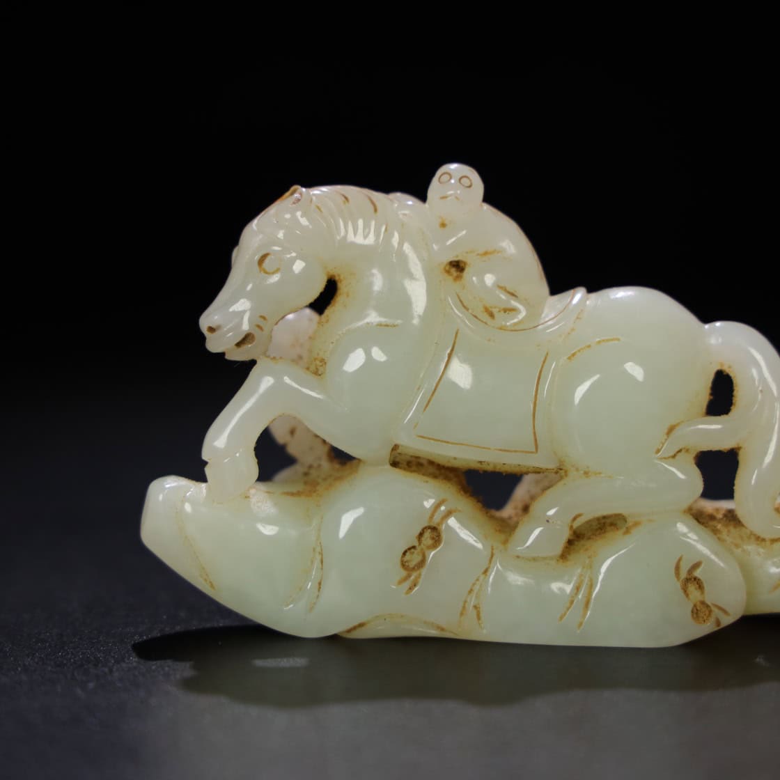 Chinese Natural Jade Carved horses