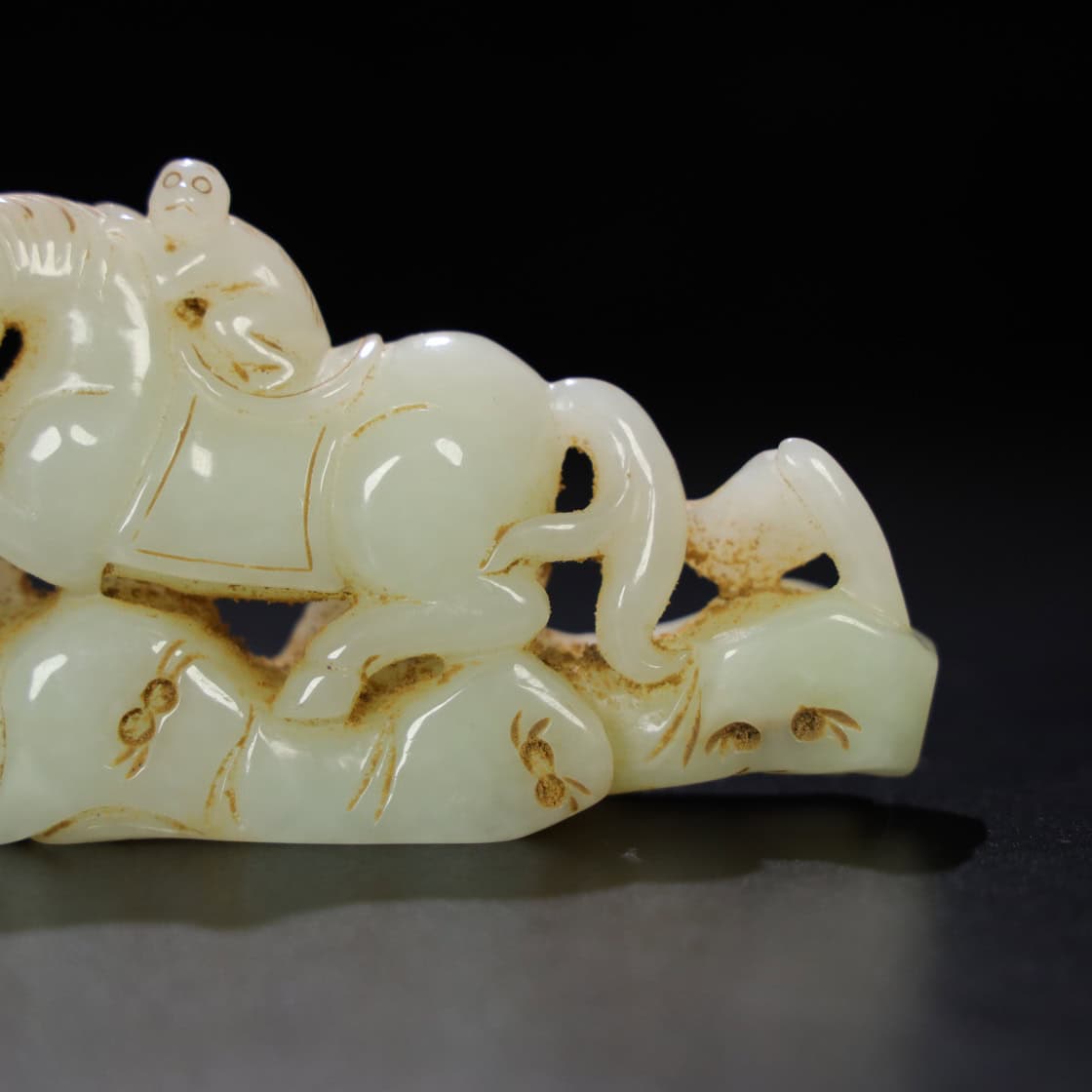 Chinese Natural Jade Carved horses