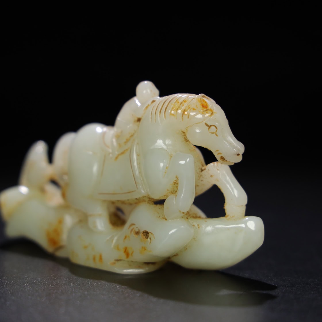Chinese Natural Jade Carved horses