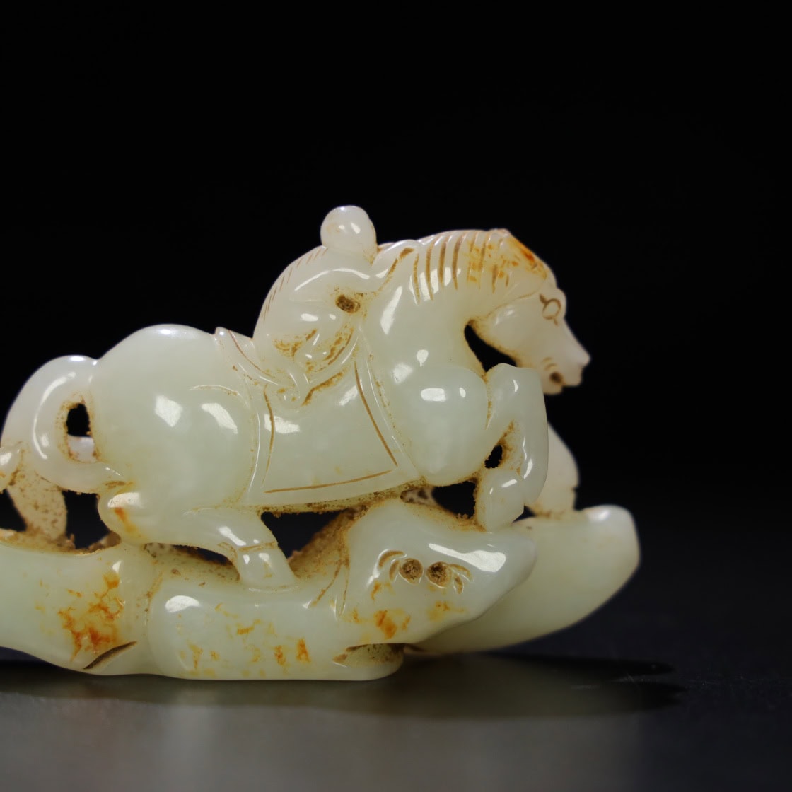 Chinese Natural Jade Carved horses