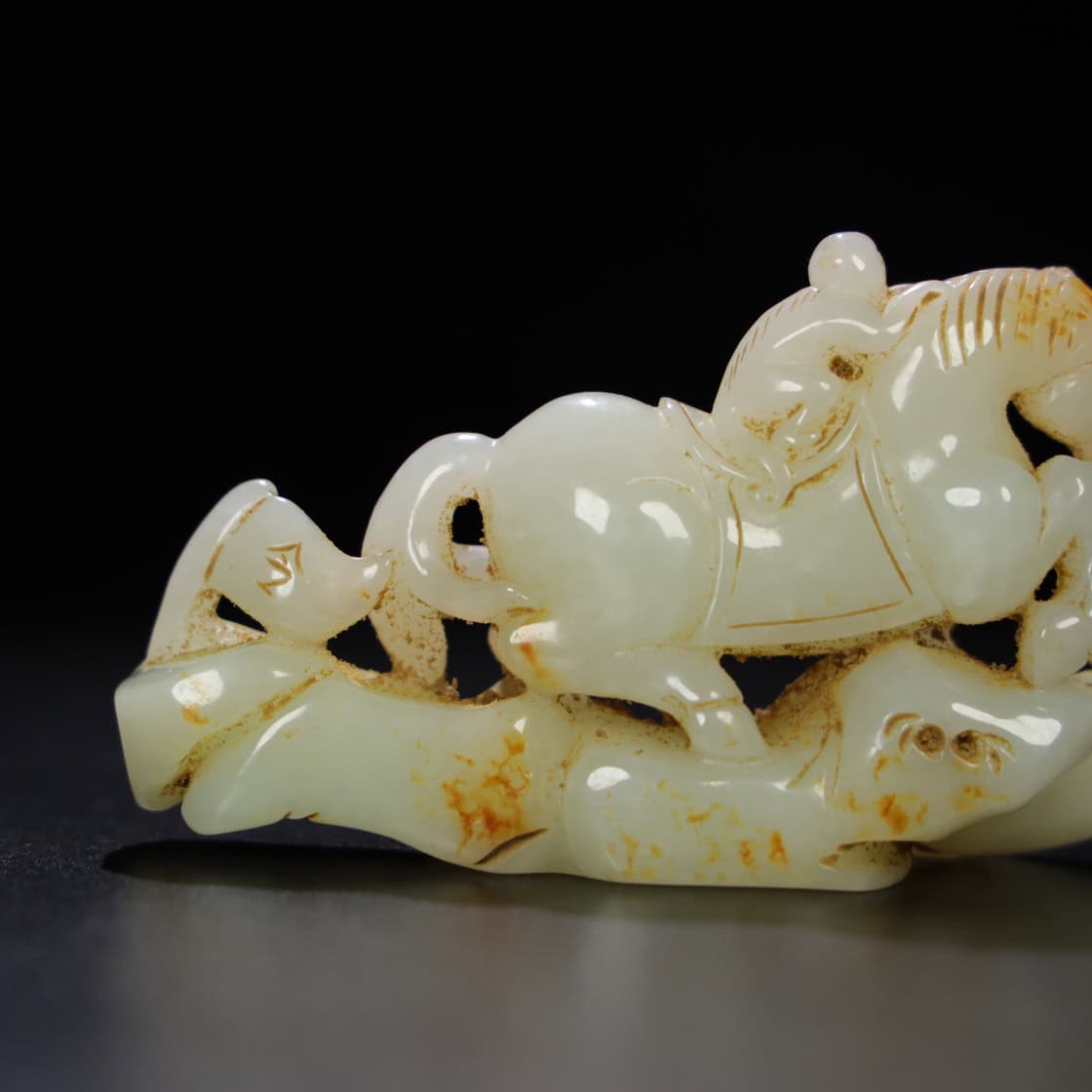 Chinese Natural Jade Carved horses