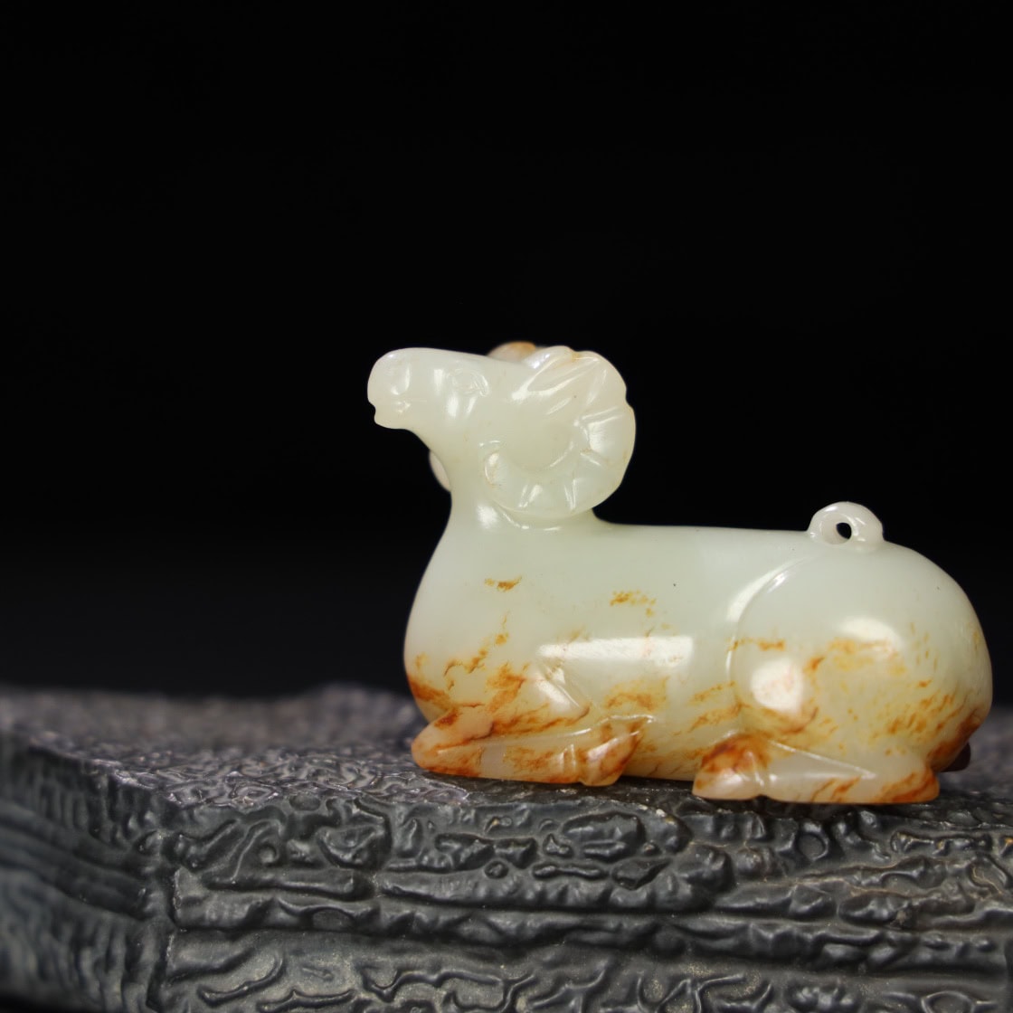 Chinese Natural Jade Carved sheep