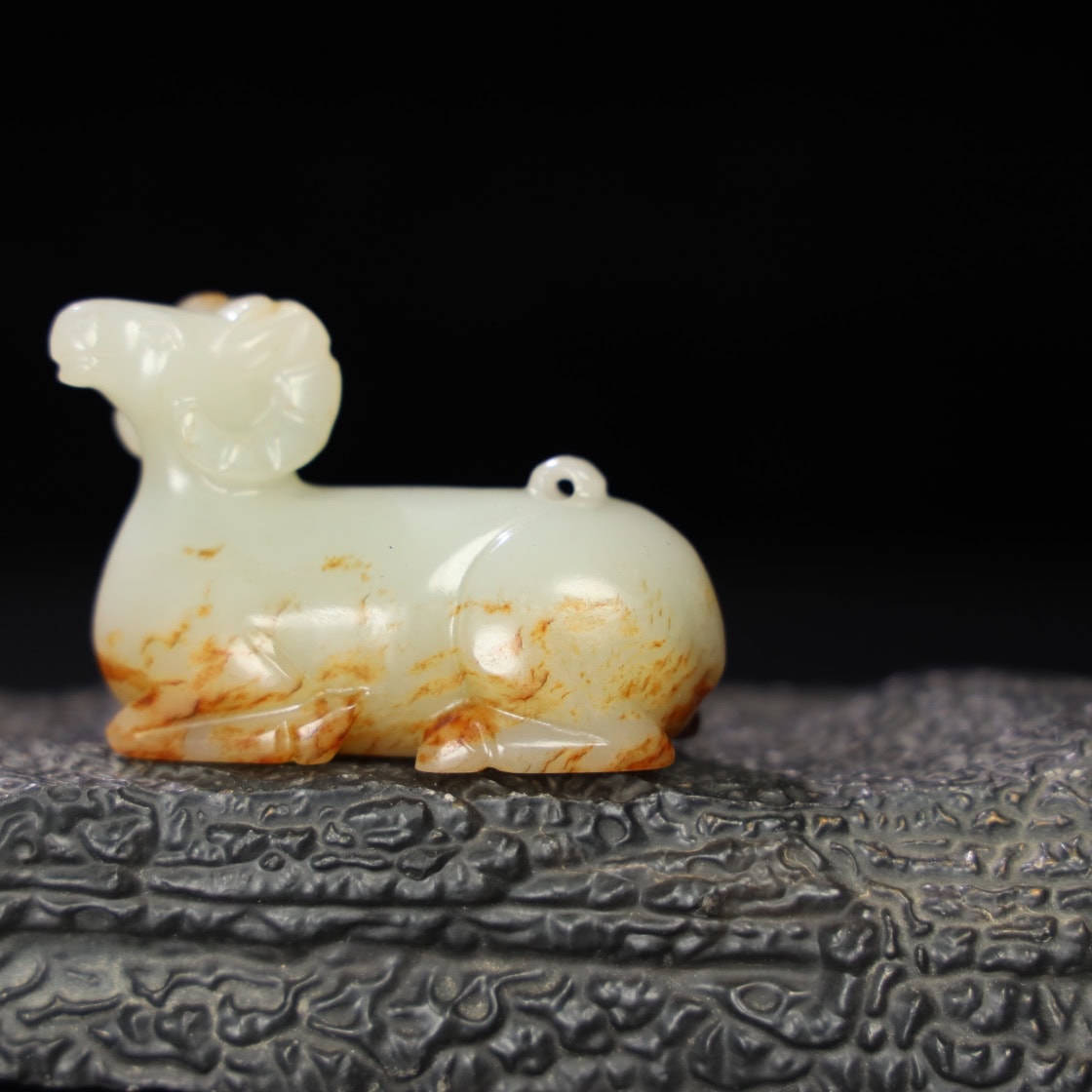 Chinese Natural Jade Carved sheep