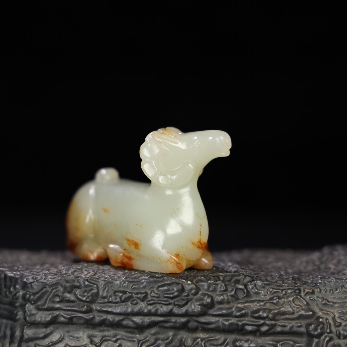 Chinese Natural Jade Carved sheep