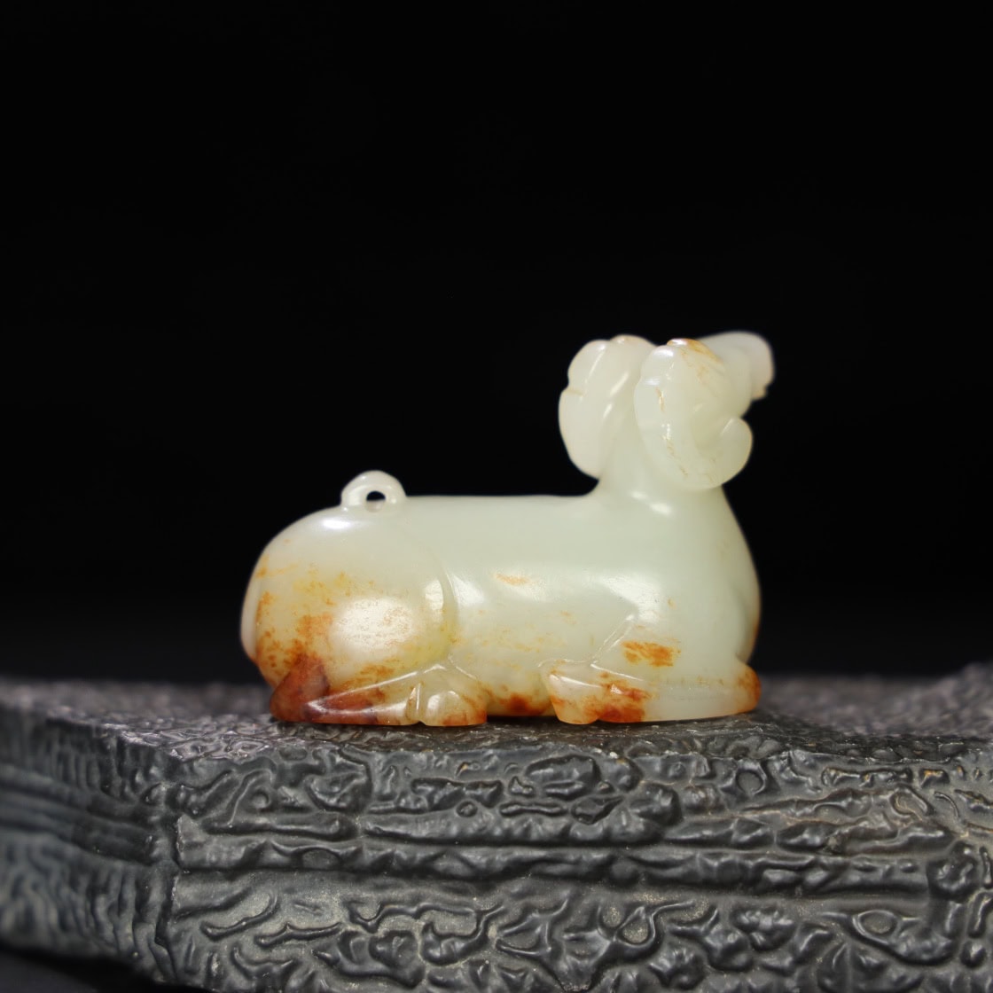 Chinese Natural Jade Carved sheep