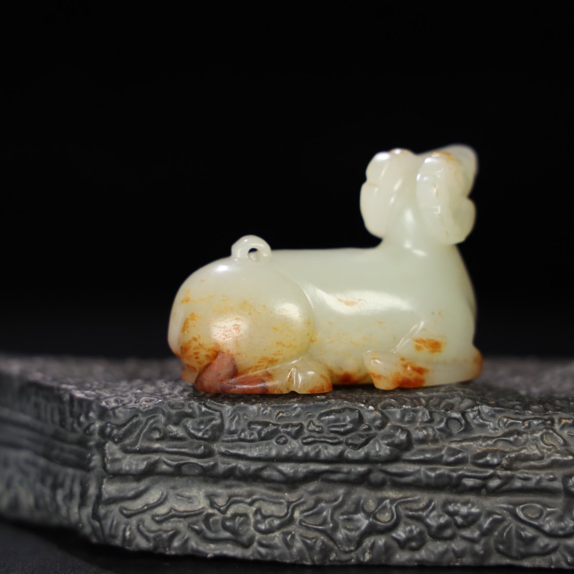 Chinese Natural Jade Carved sheep