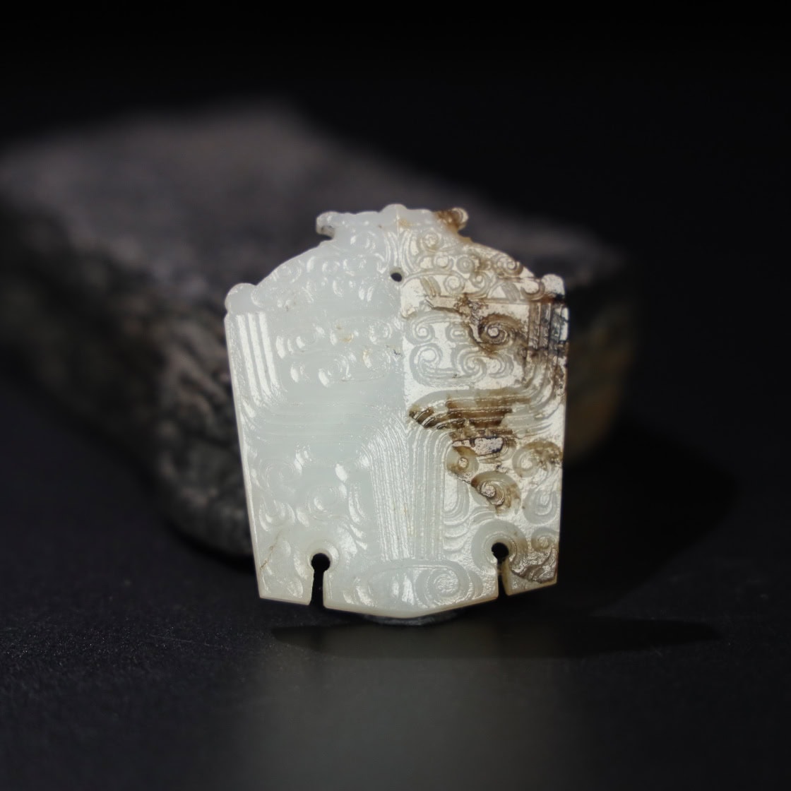 Chinese Natural Jade Carved masks