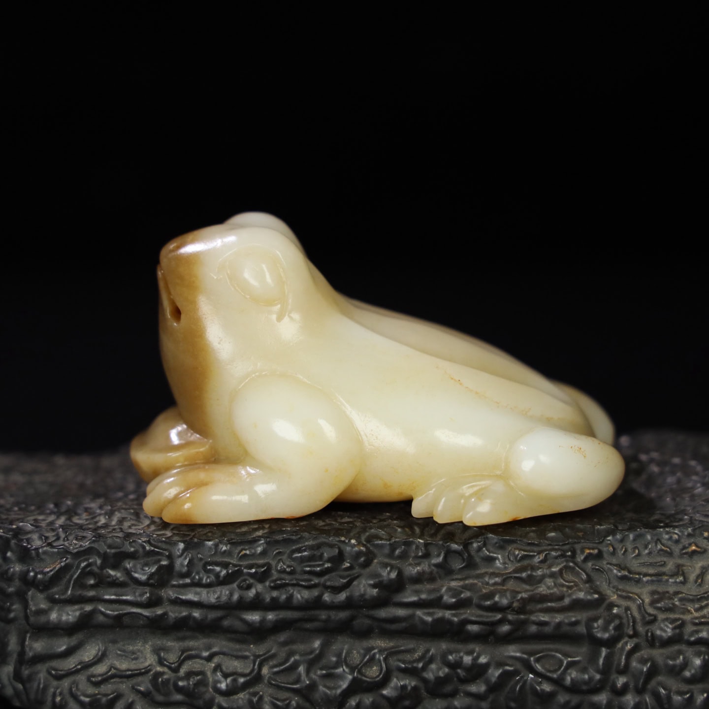 Chinese Natural Jade Carved Frog