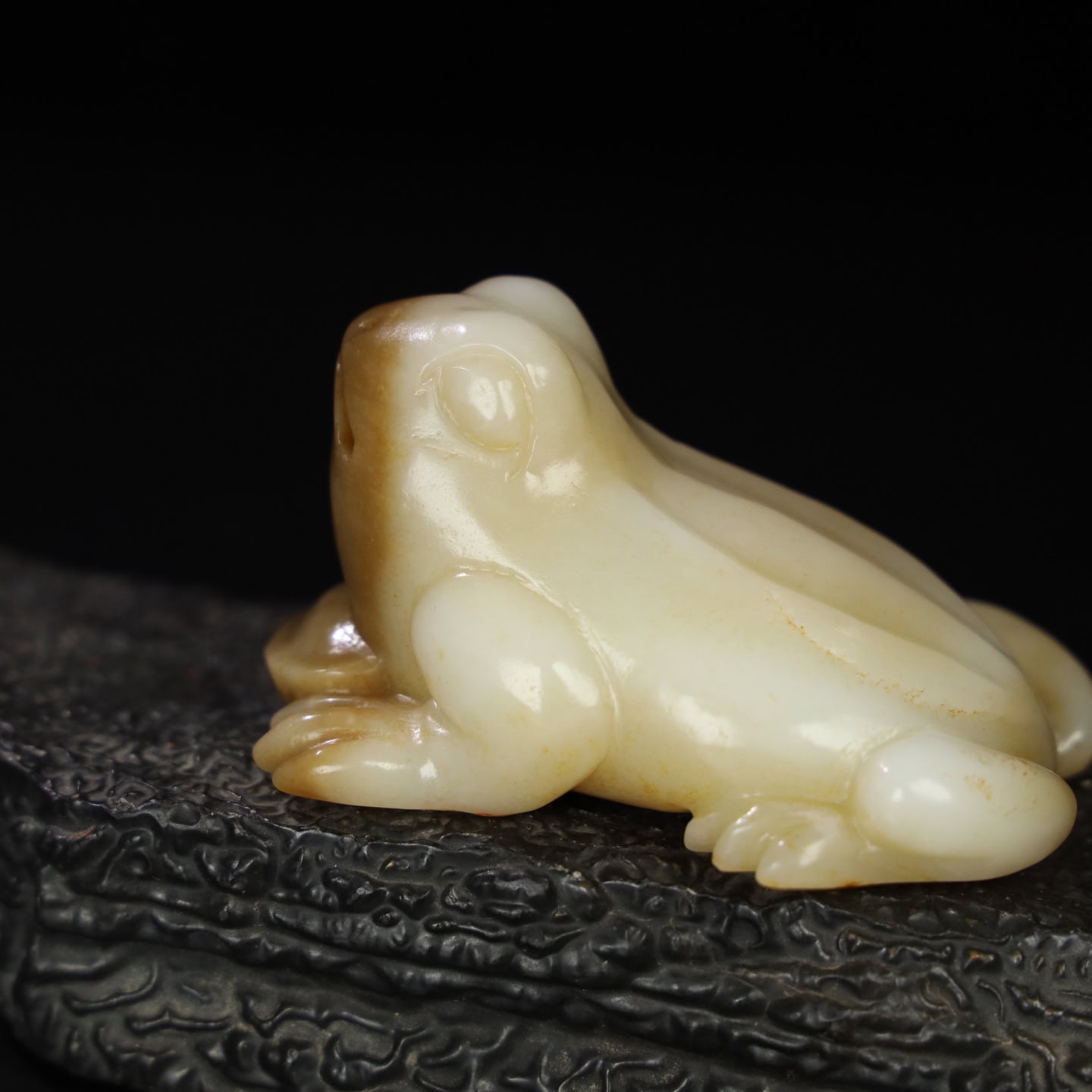 Chinese Natural Jade Carved Frog