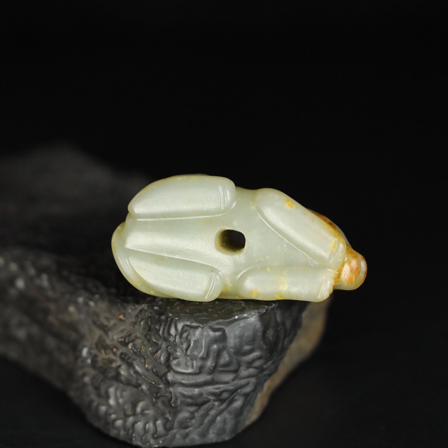 Chinese Natural Jade Carved Rabbit Statue