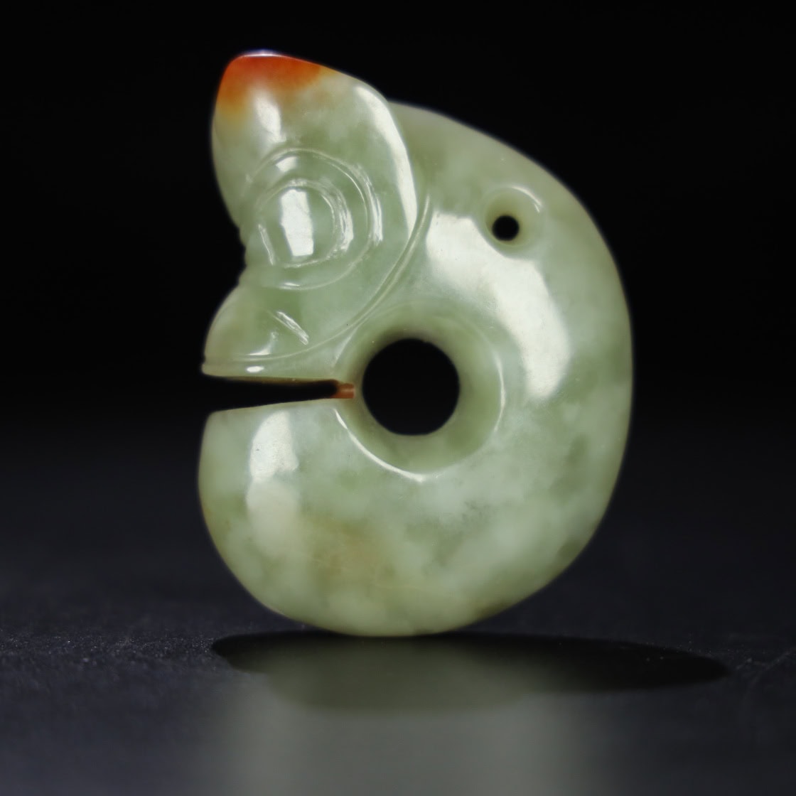 Chinese Natural Jade Carved Pig Dragon