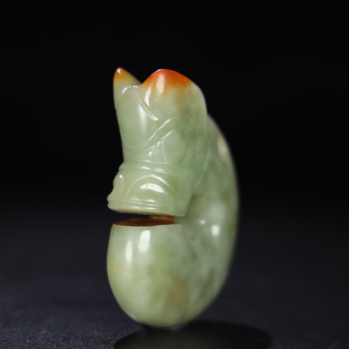 Chinese Natural Jade Carved Pig Dragon