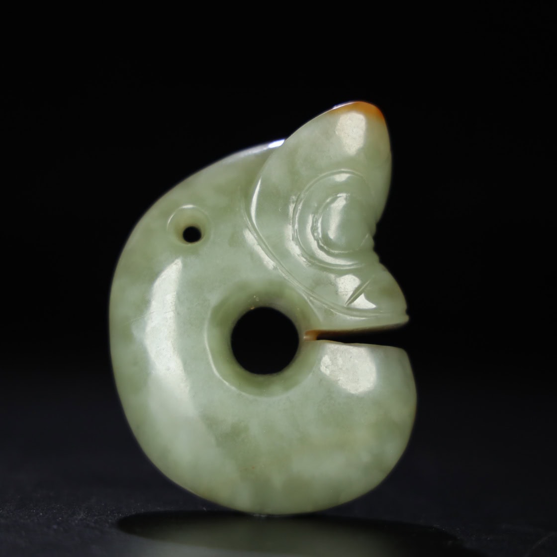 Chinese Natural Jade Carved Pig Dragon