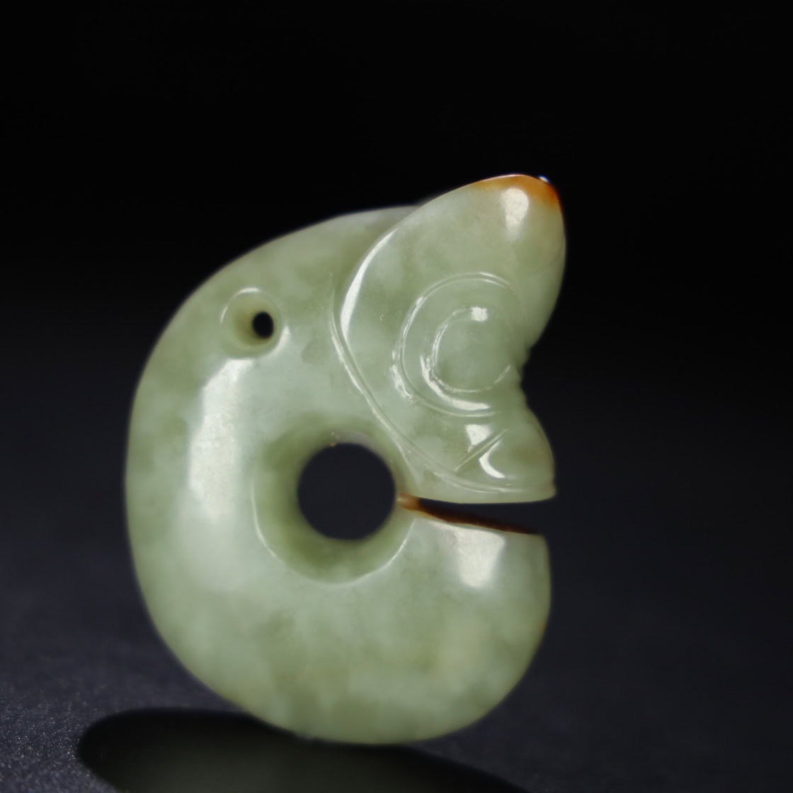 Chinese Natural Jade Carved Pig Dragon