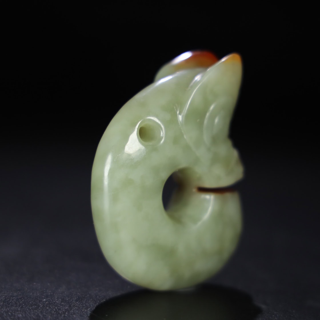 Chinese Natural Jade Carved Pig Dragon