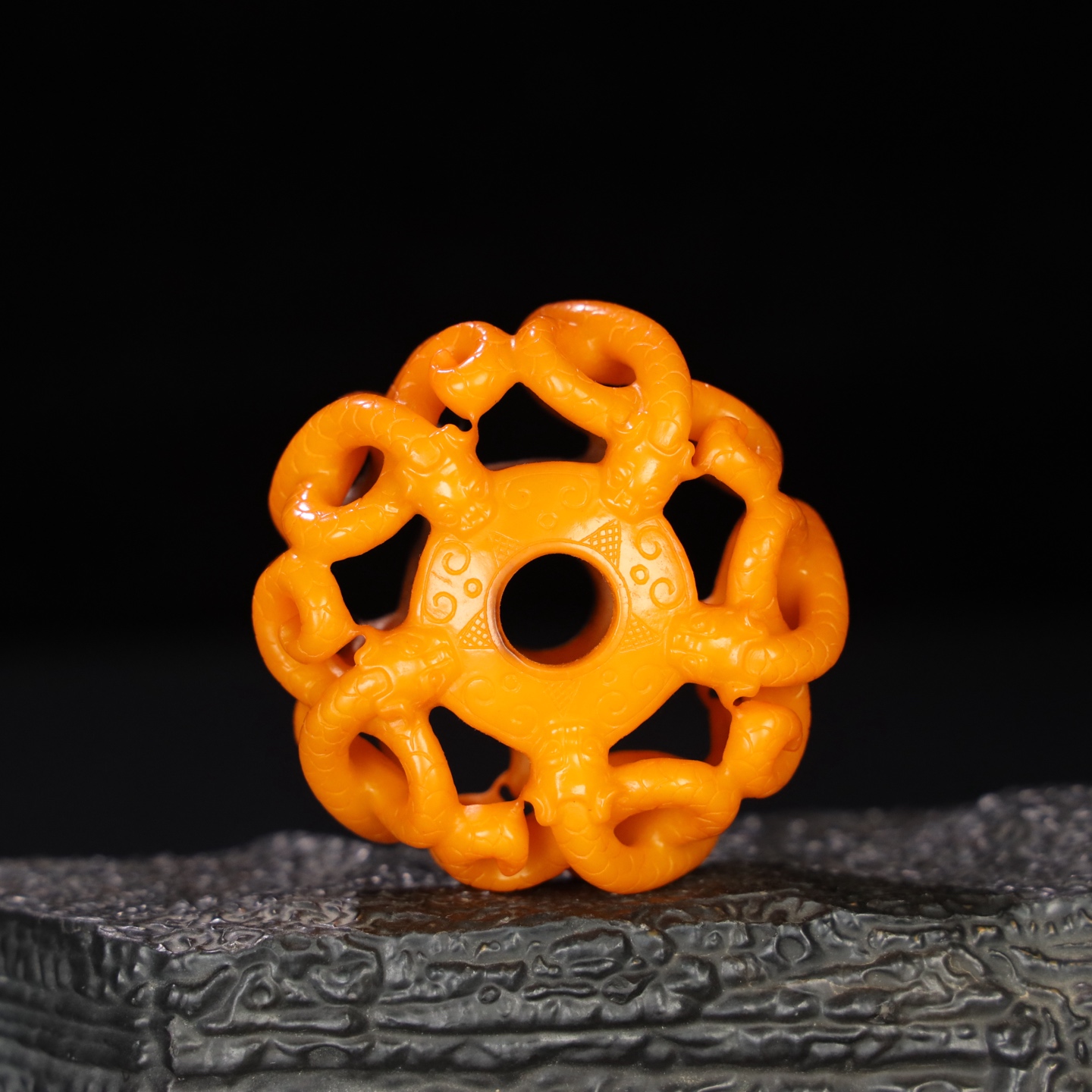 Chinese Natural Jade Carved Dragon Pendant