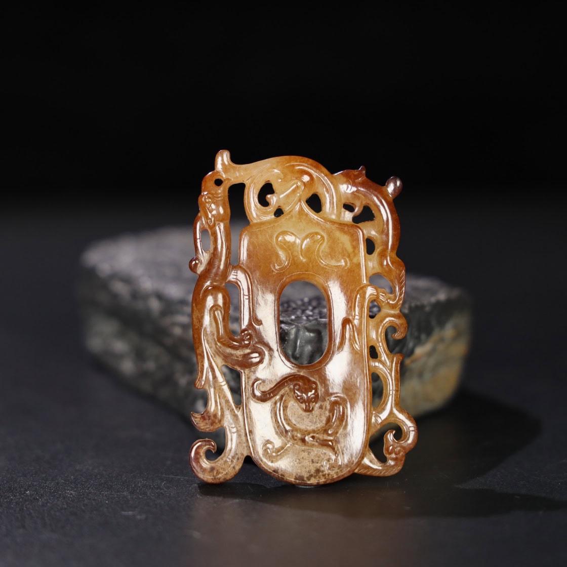 Chinese Natural Jade Carved Heart Pendant