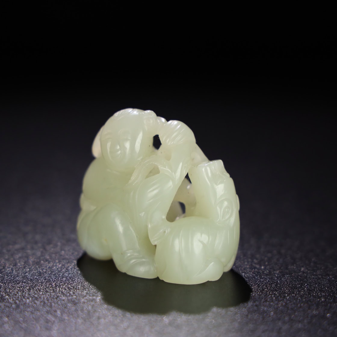 Chinese Natural Jade Carved Animal Handle