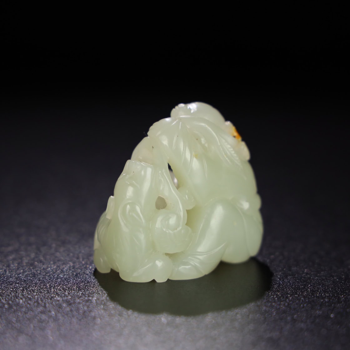 Chinese Natural Jade Carved Animal Handle