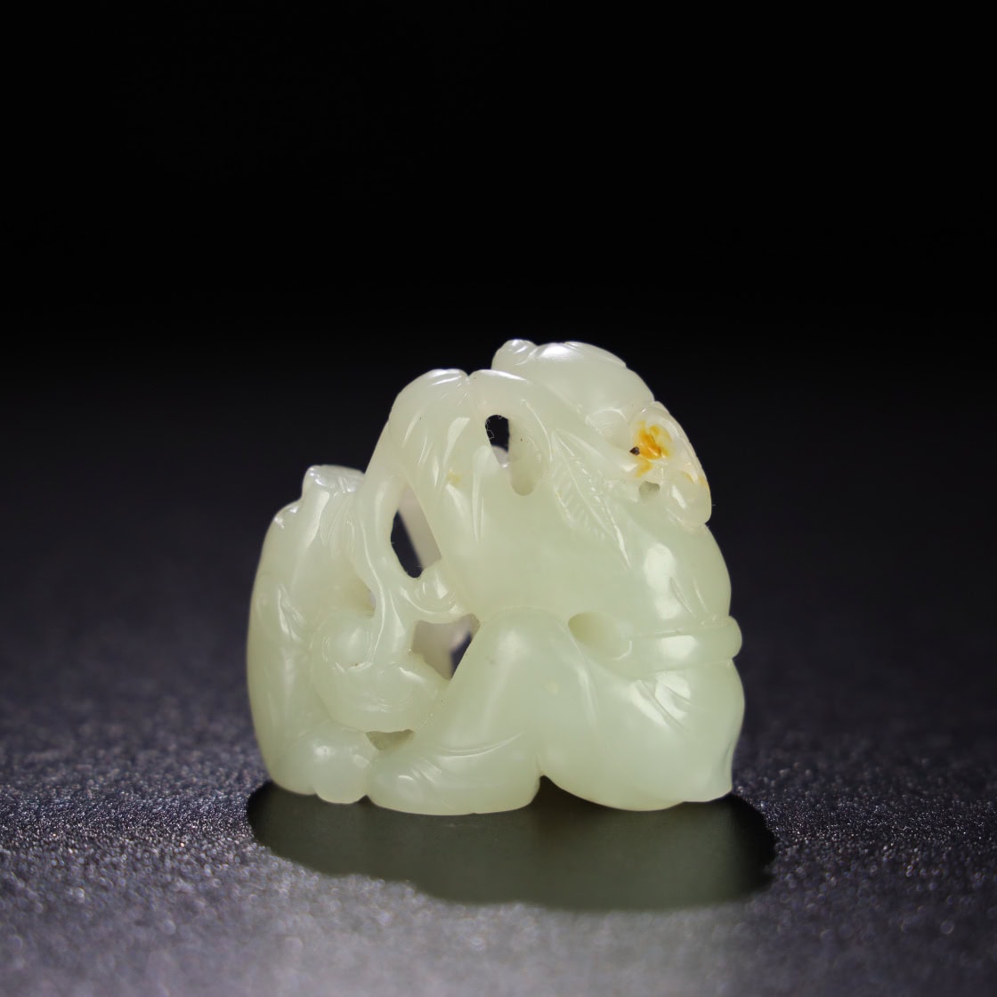 Chinese Natural Jade Carved Animal Handle