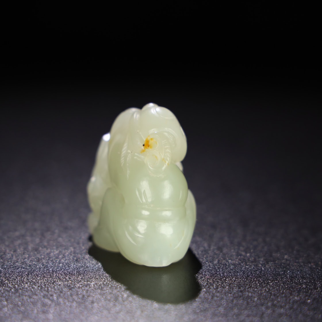 Chinese Natural Jade Carved Animal Handle