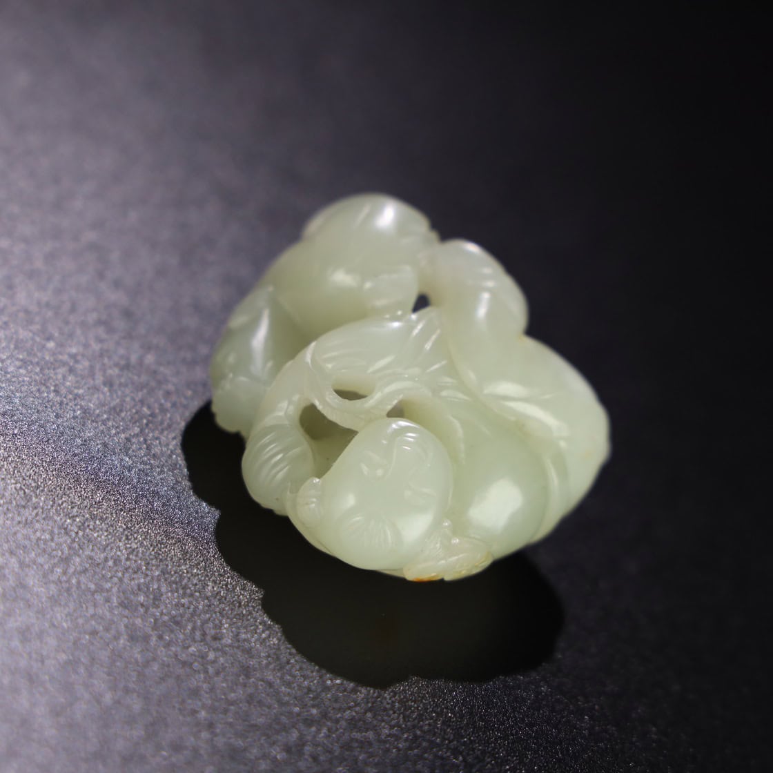 Chinese Natural Jade Carved Animal Handle