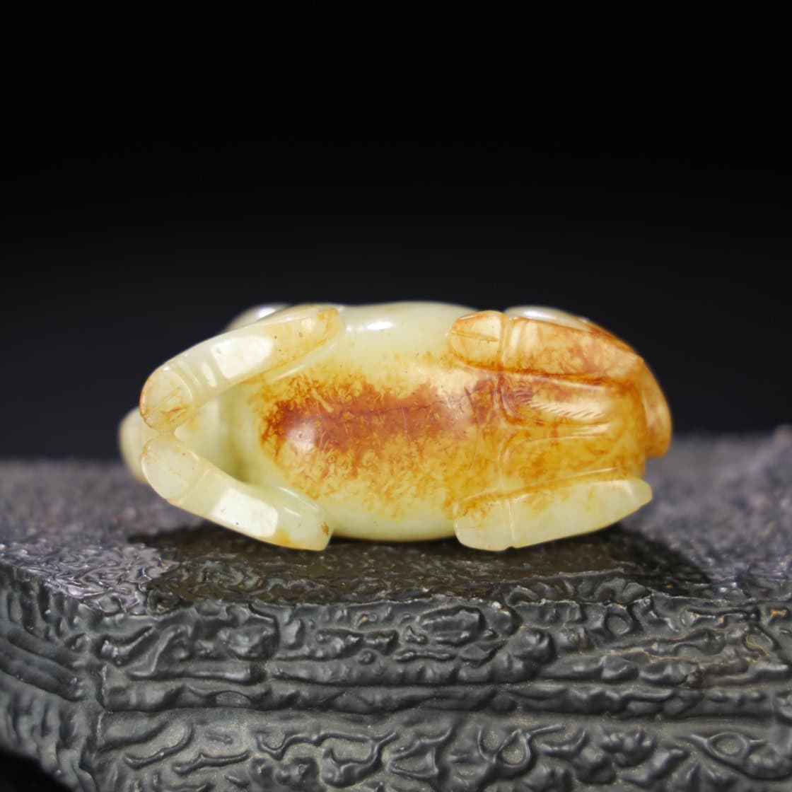 Chinese Natural Jade Carved Ox handles
