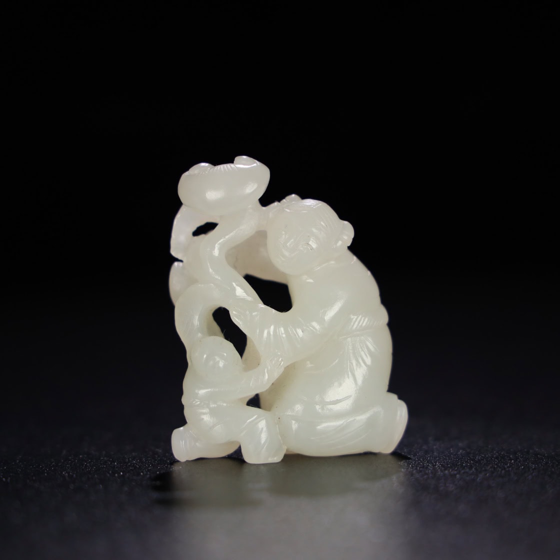Chinese Natural Jade Carved Boy Statue