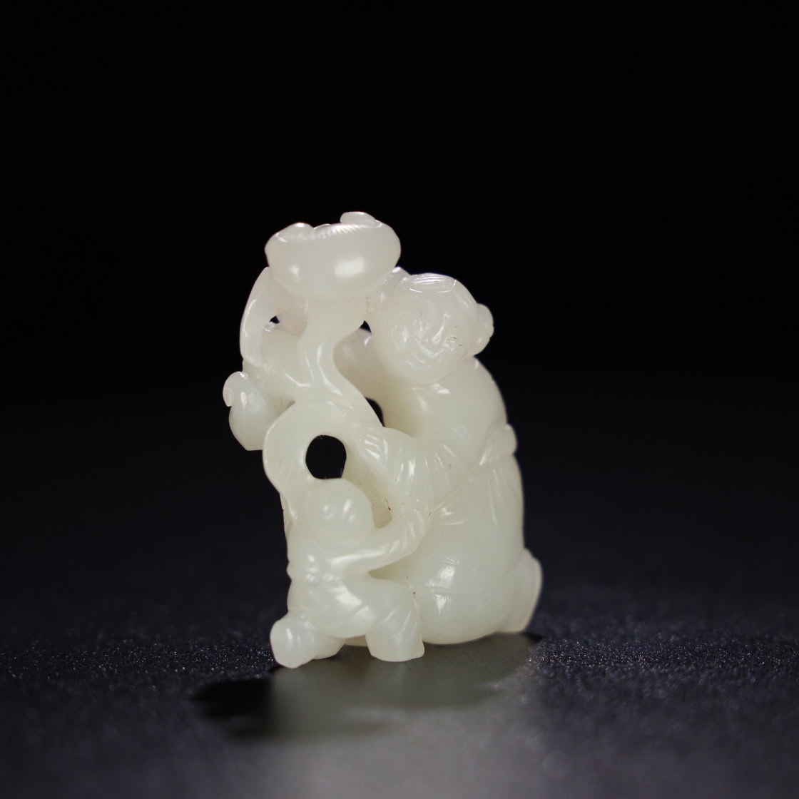Chinese Natural Jade Carved Boy Statue