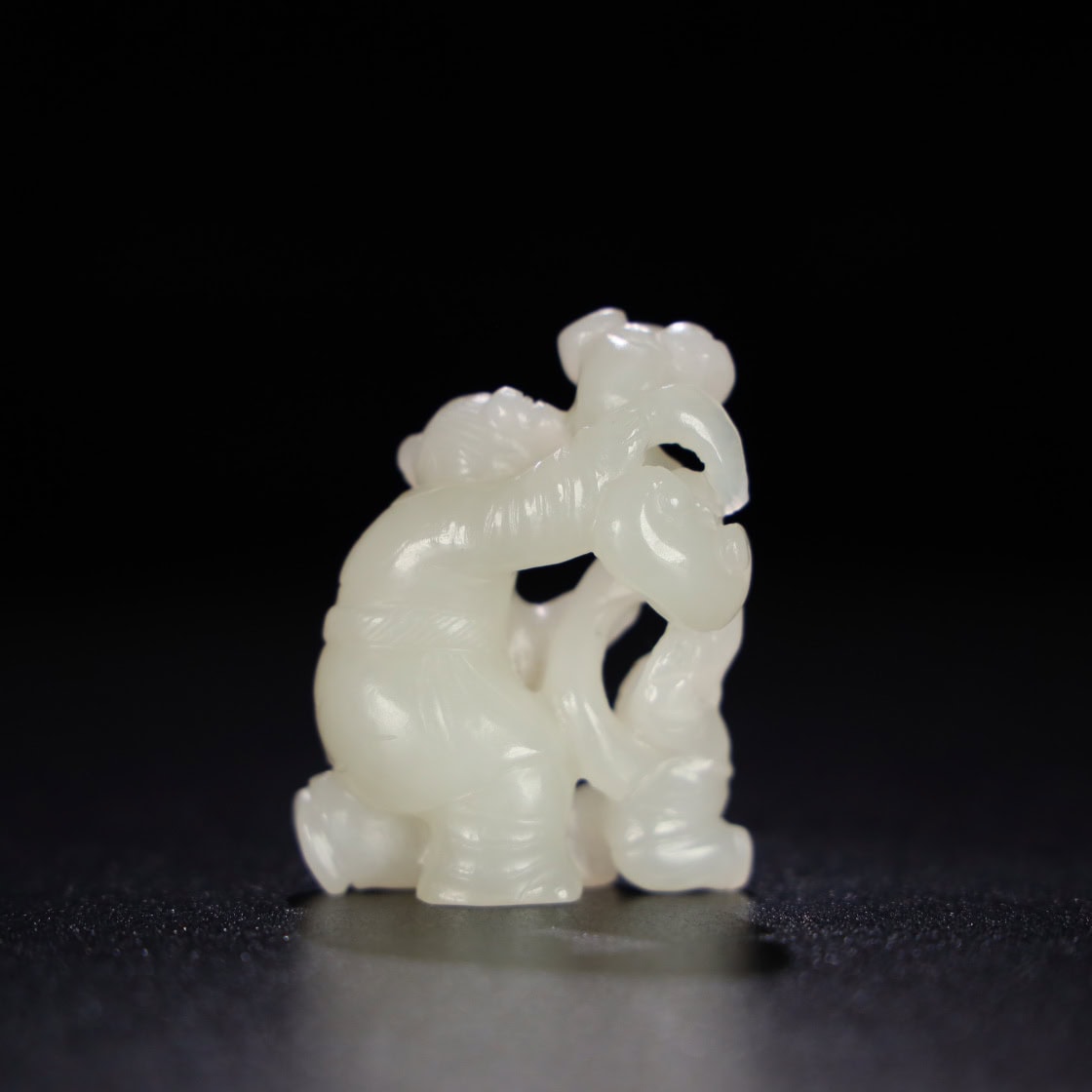 Chinese Natural Jade Carved Boy Statue