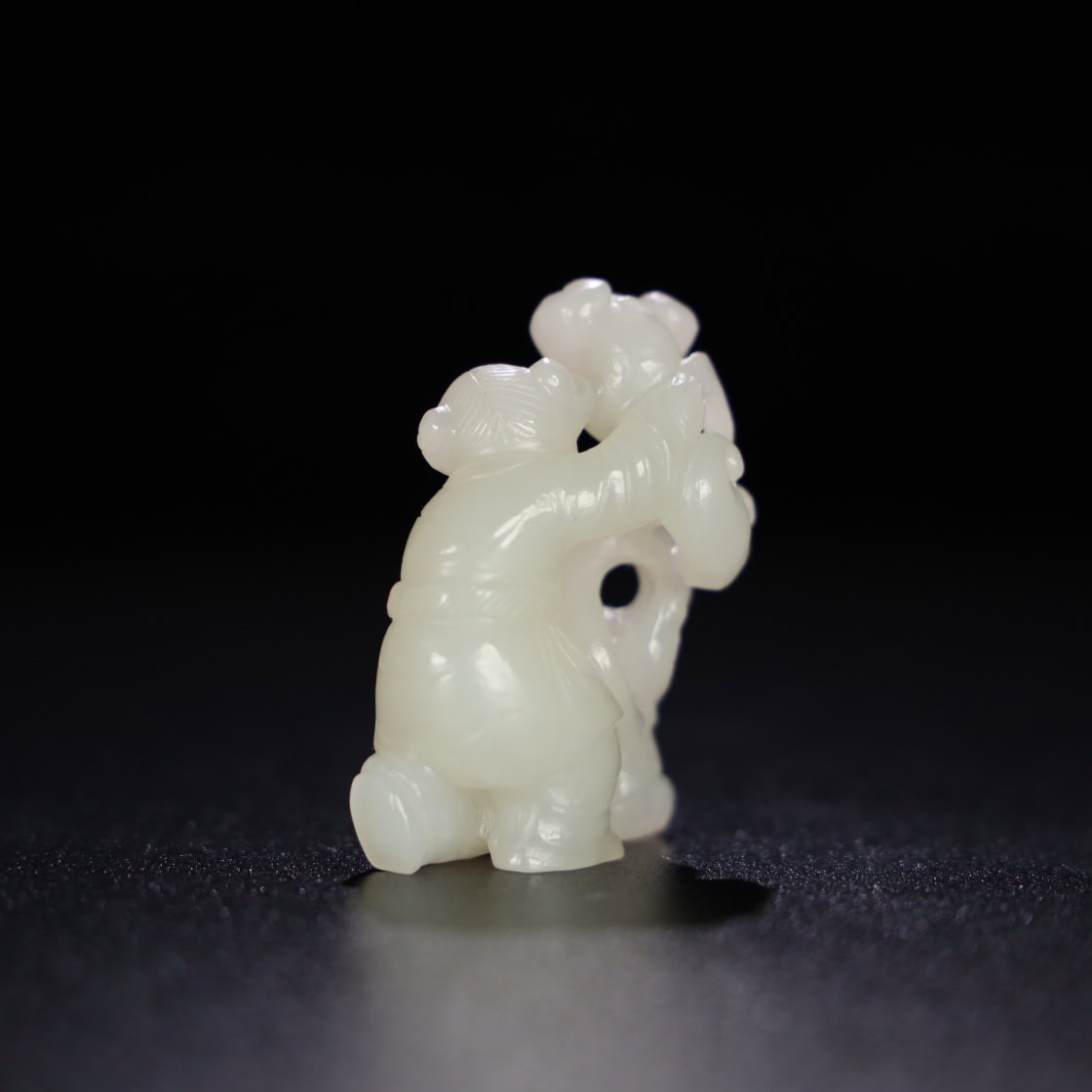 Chinese Natural Jade Carved Boy Statue