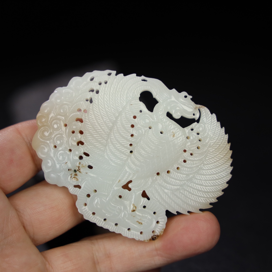 Chinese Natural Jade Carved Pendant
