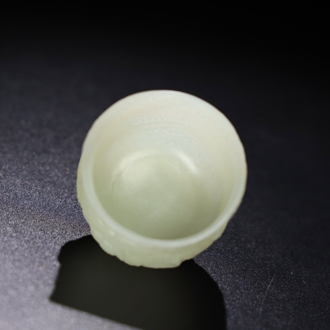Chinese Natural Jade Carved Dragon Cup