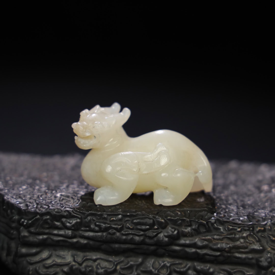 Chinese Natural Jade Carved Beasts