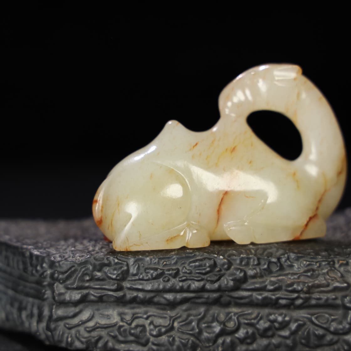 Chinese Natural Jade Carved Camel Pendant