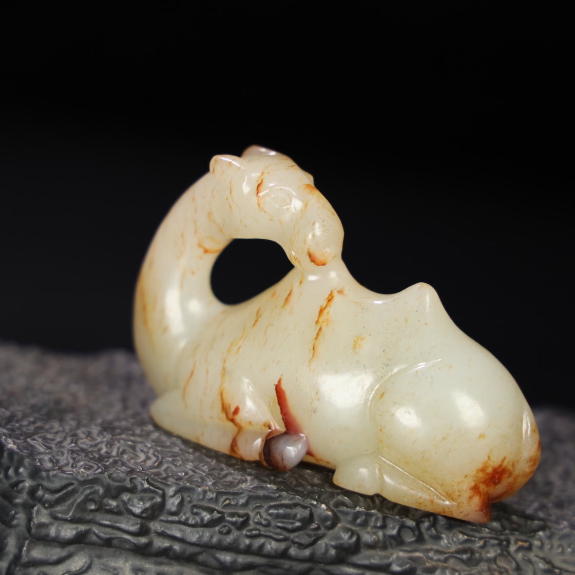 Chinese Natural Jade Carved Camel Pendant