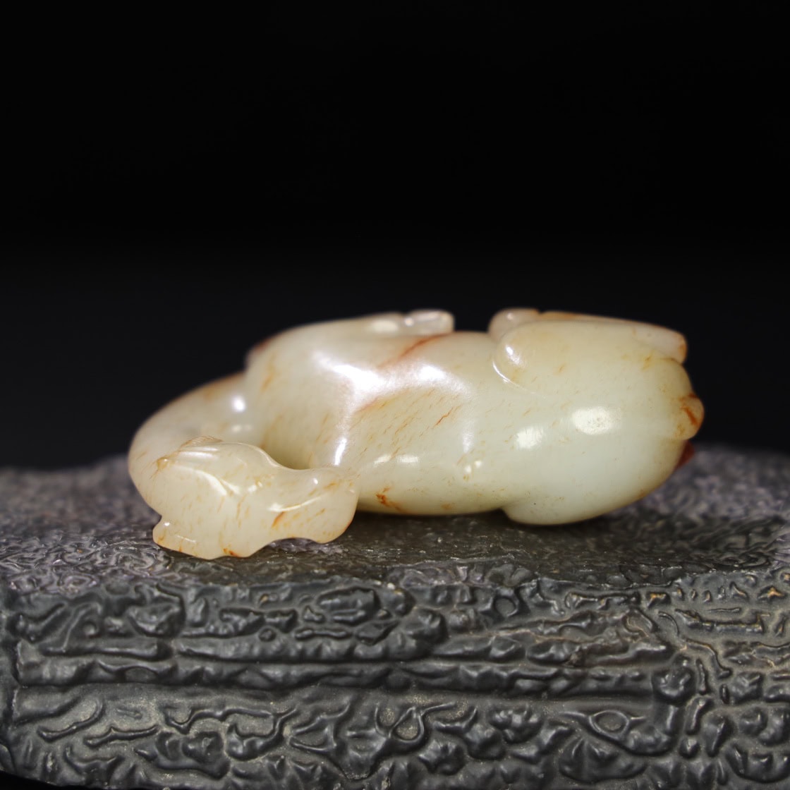 Chinese Natural Jade Carved Camel Pendant