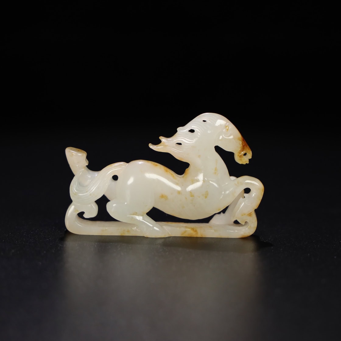 Chinese Natural Jade Carved Horses