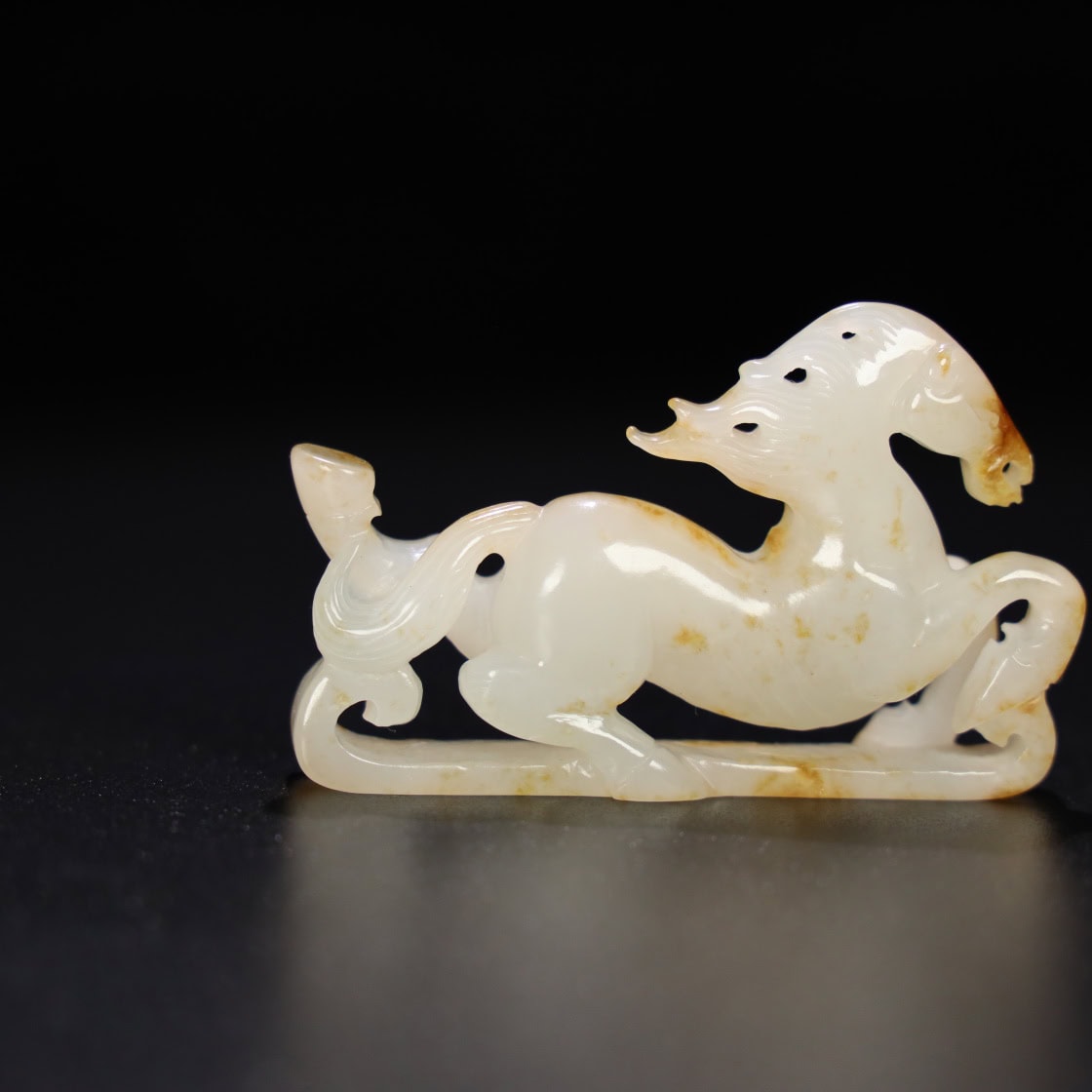 Chinese Natural Jade Carved Horses