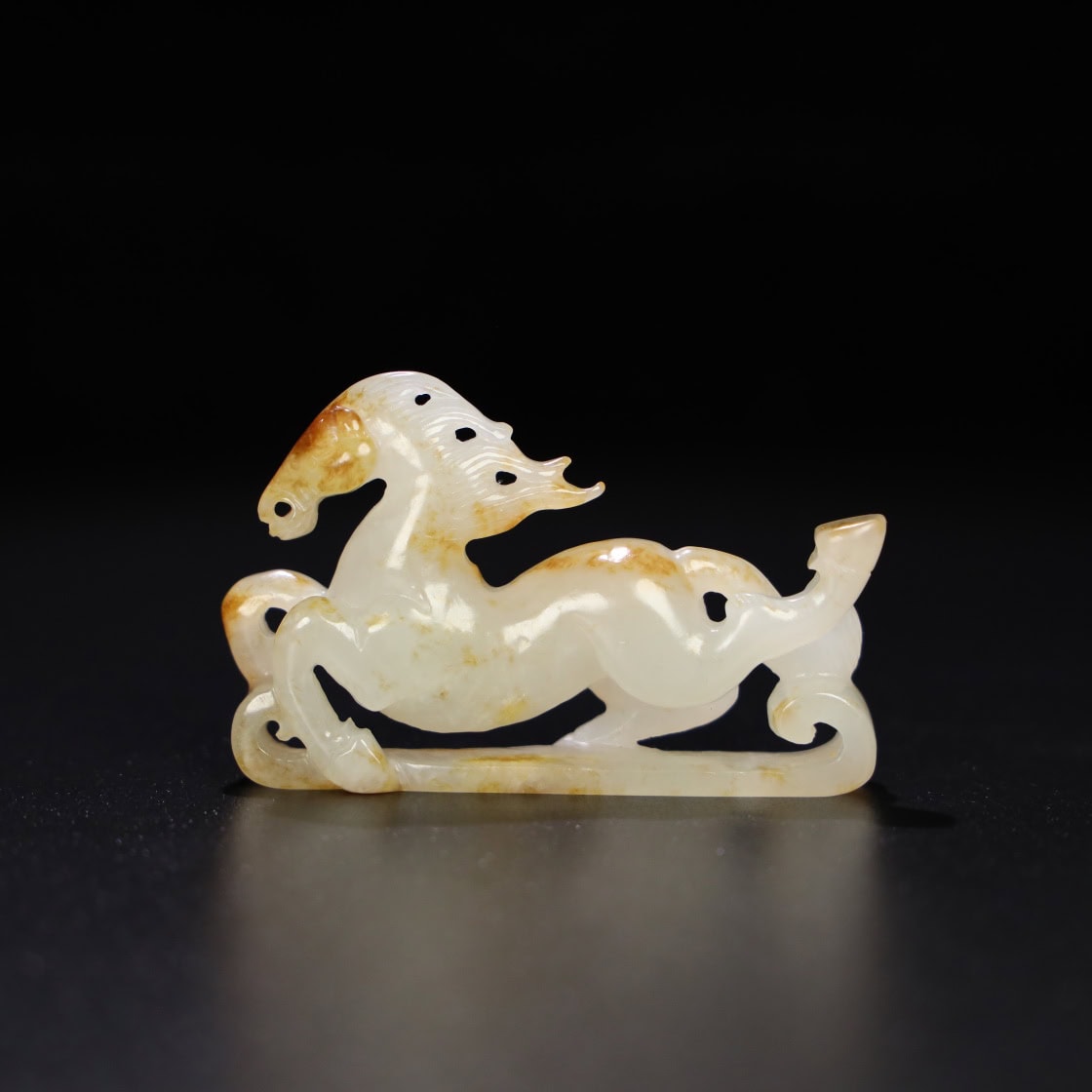 Chinese Natural Jade Carved Horses