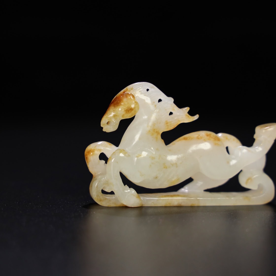 Chinese Natural Jade Carved Horses