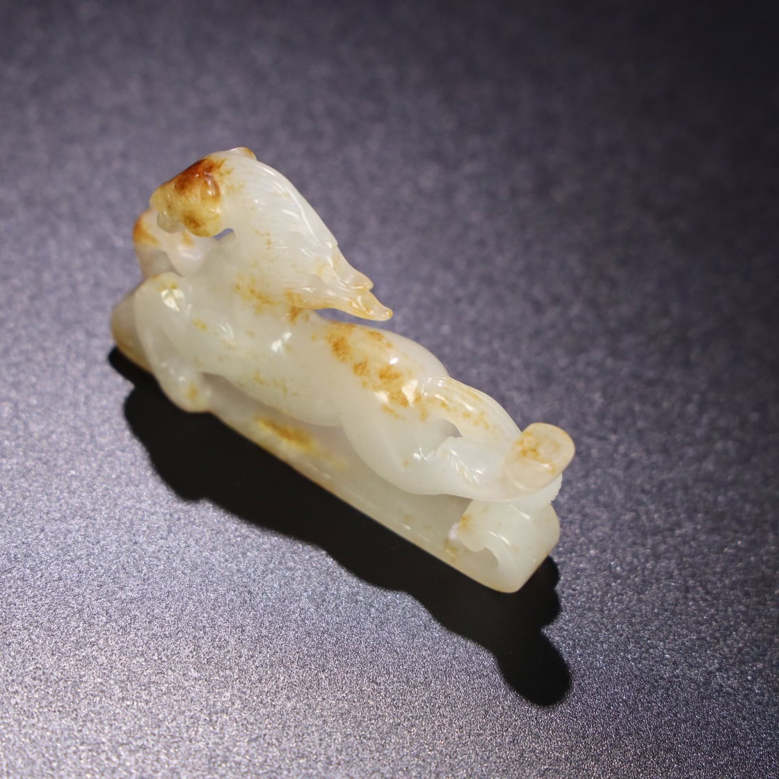 Chinese Natural Jade Carved Horses