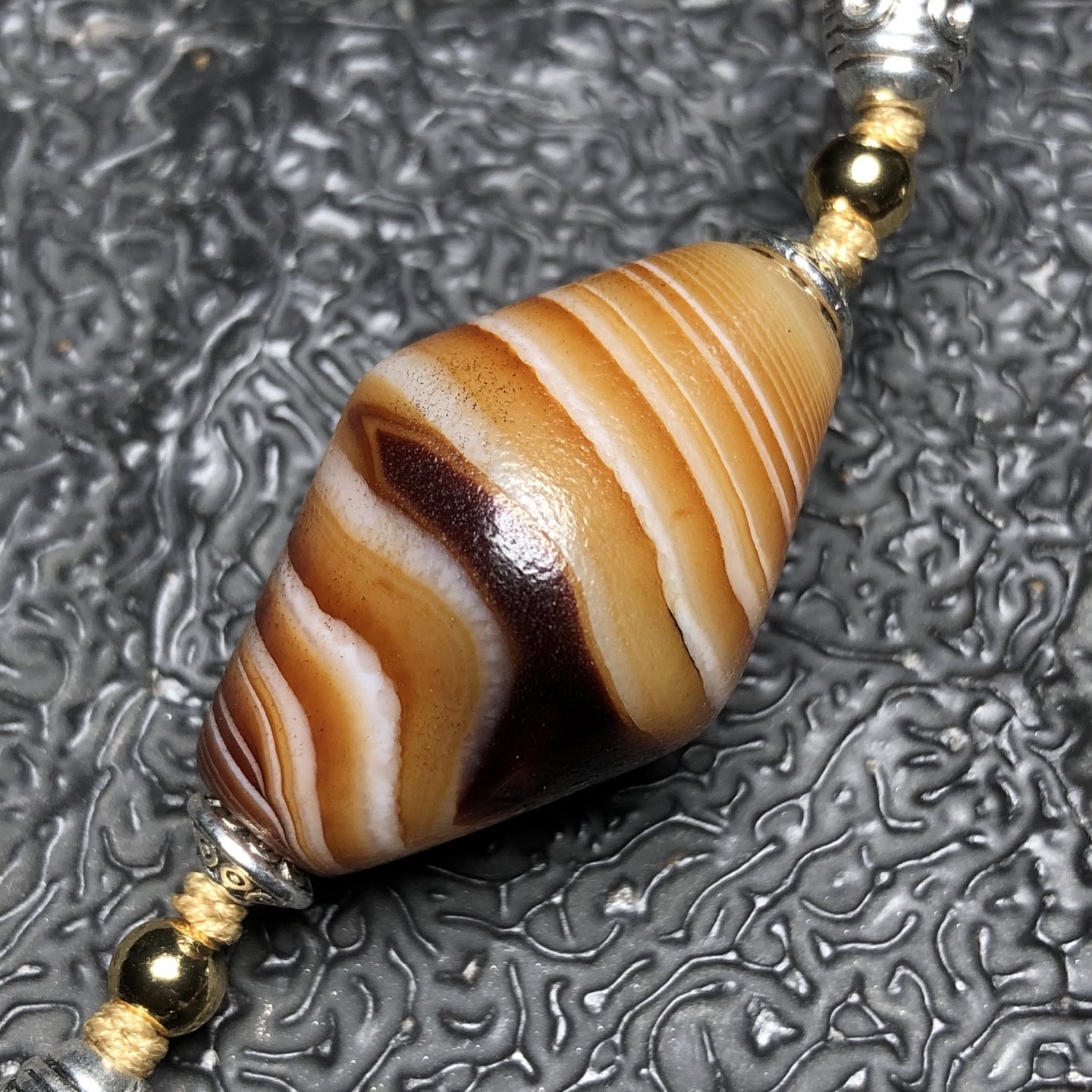 Chinese Natural Agate DZI Beads