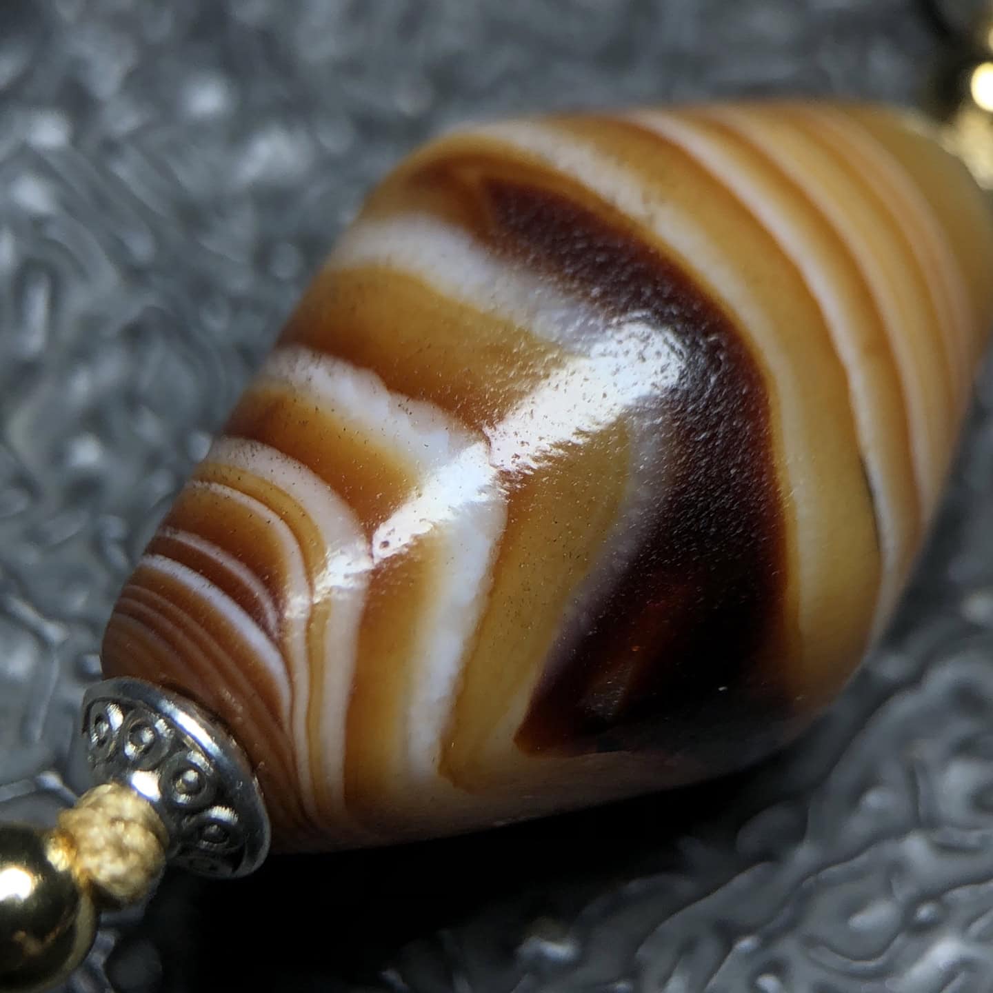 Chinese Natural Agate DZI Beads