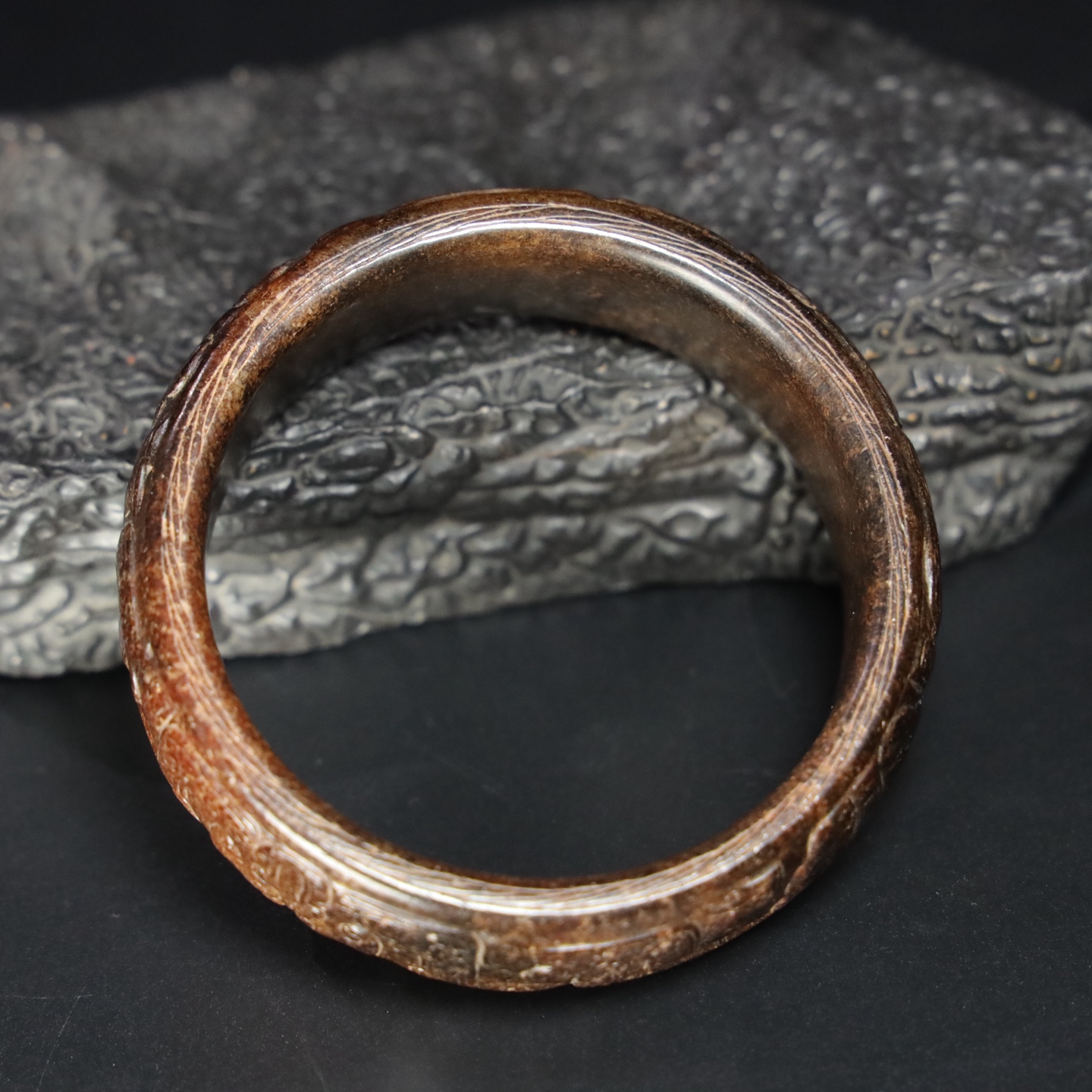 Chinese Natural Jade Carved Bracelet