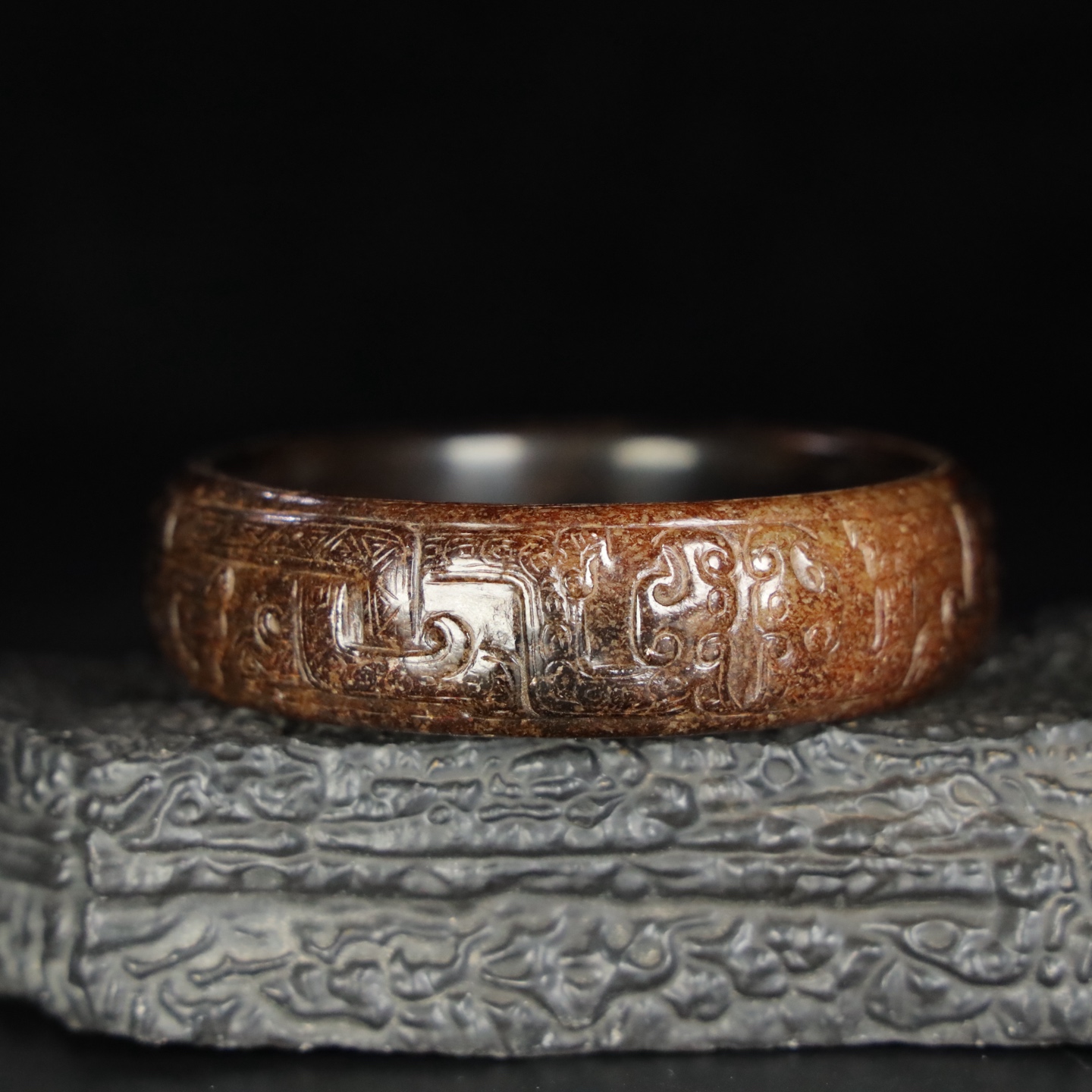 Chinese Natural Jade Carved Bracelet