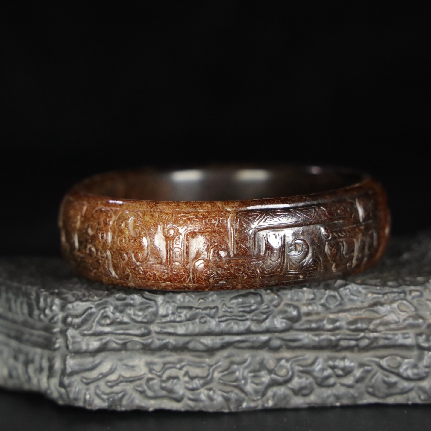 Chinese Natural Jade Carved Bracelet