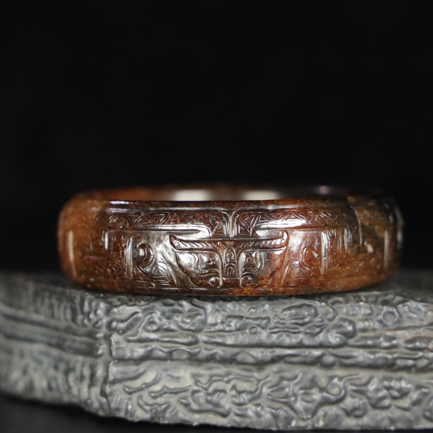 Chinese Natural Jade Carved Bracelet